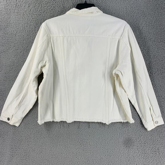 Savanna Jane Denim Jacket 1X Womens Rhinestone Embellished Country Western Cream - Picture 4 of 11